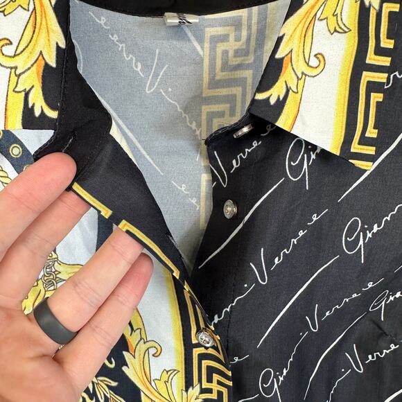 Xingchenkaiyi Blouse Womens Size M Multicolor Baroque Long Sleeve Button Up - Picture 4 of 13